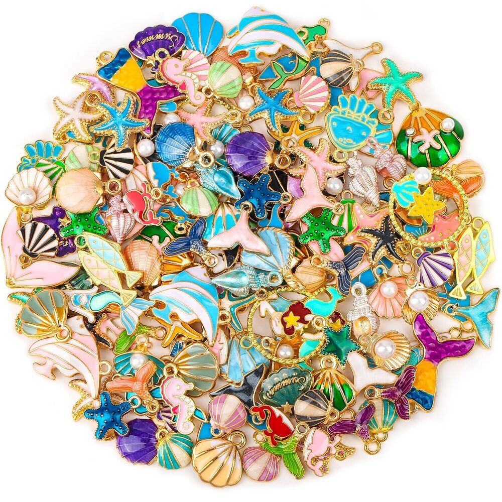 7340 150 Pcs Ocean Beach Sea Charms for Jewelry Making and Bracelets